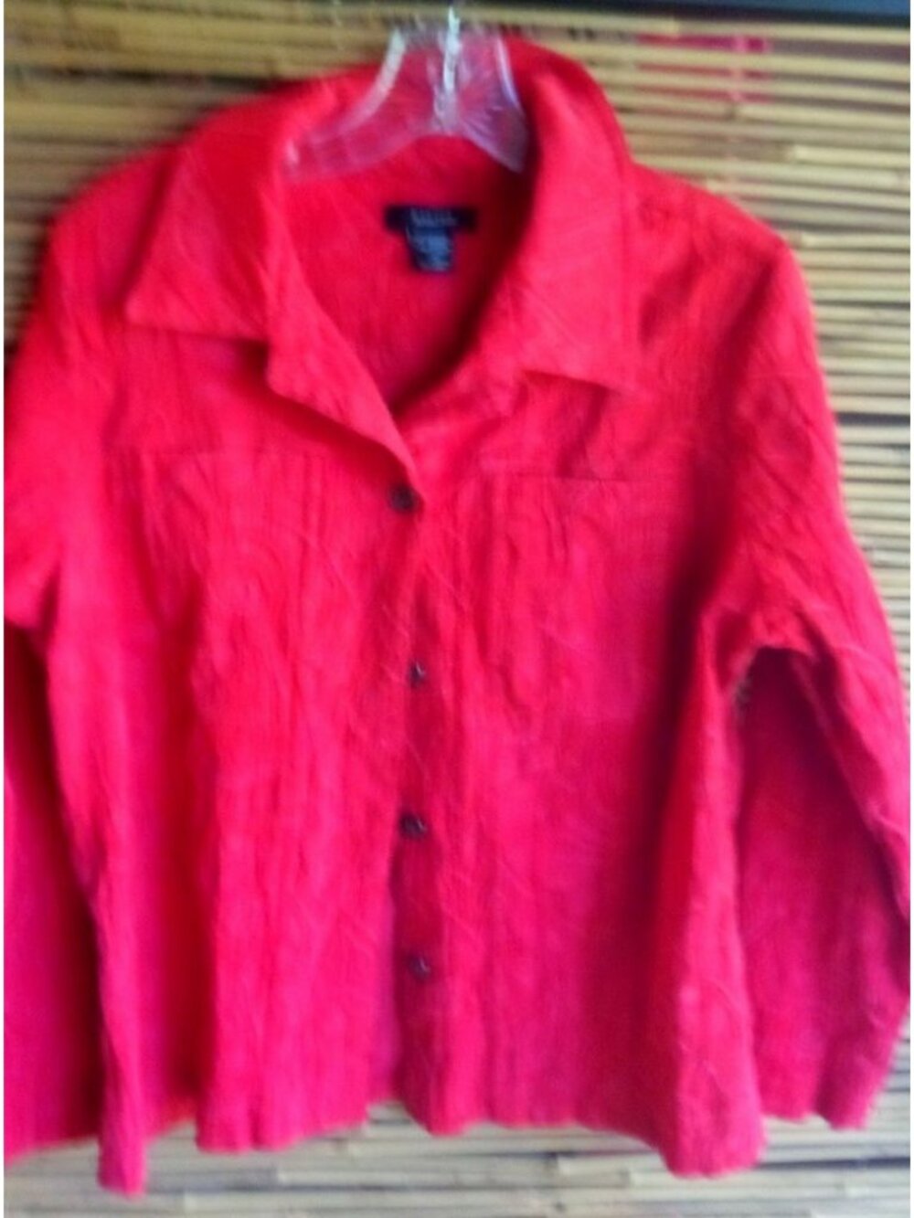 Kaktus L Carved Sculpted Red Cotton Jacket